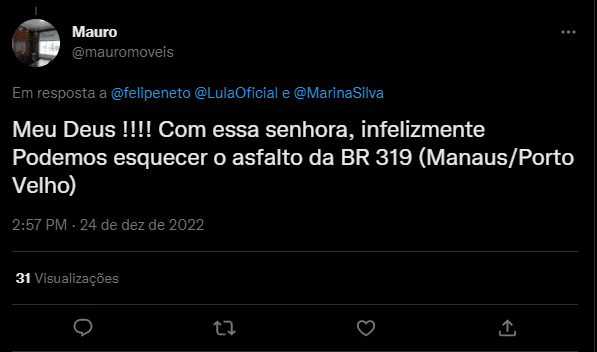 Lula convida Marina Silva para ser ministra do Meio Ambiente e internautas lembra sobre a BR-319