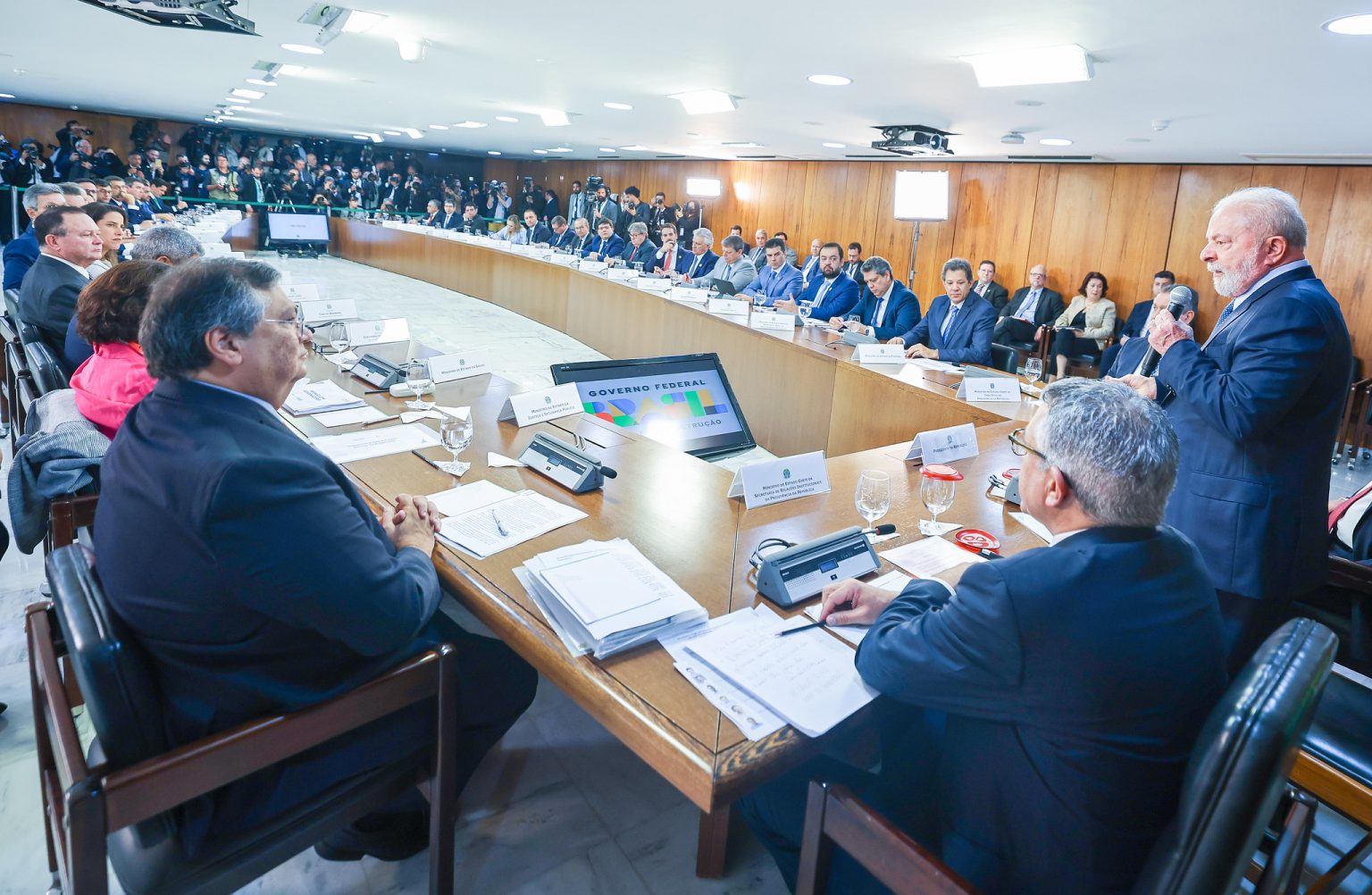 Presidente da República, Luiz Inácio Lula da Silva, durante reunião com Governadores dos Estados e do Distrito Federal. Foto: Ricardo Stuckert/PR