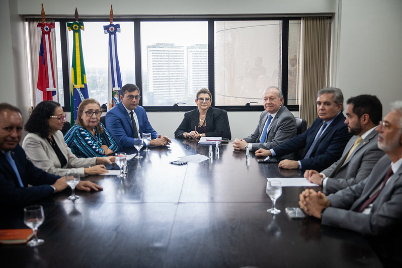 Presidente Nélia Caminha Jorge recebe visita institucional do governador Wilson Lima