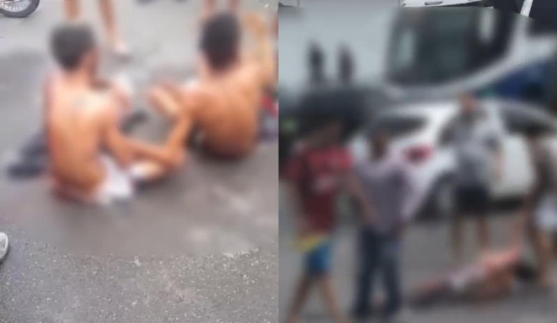 Suspeitos de assalto se dão mal e pegam um agrado da população em Manaus