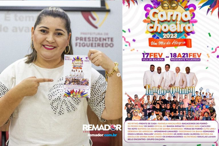 Prefeitura de Presidente Figueiredo divulga as atrações do Carnachoeira 2023