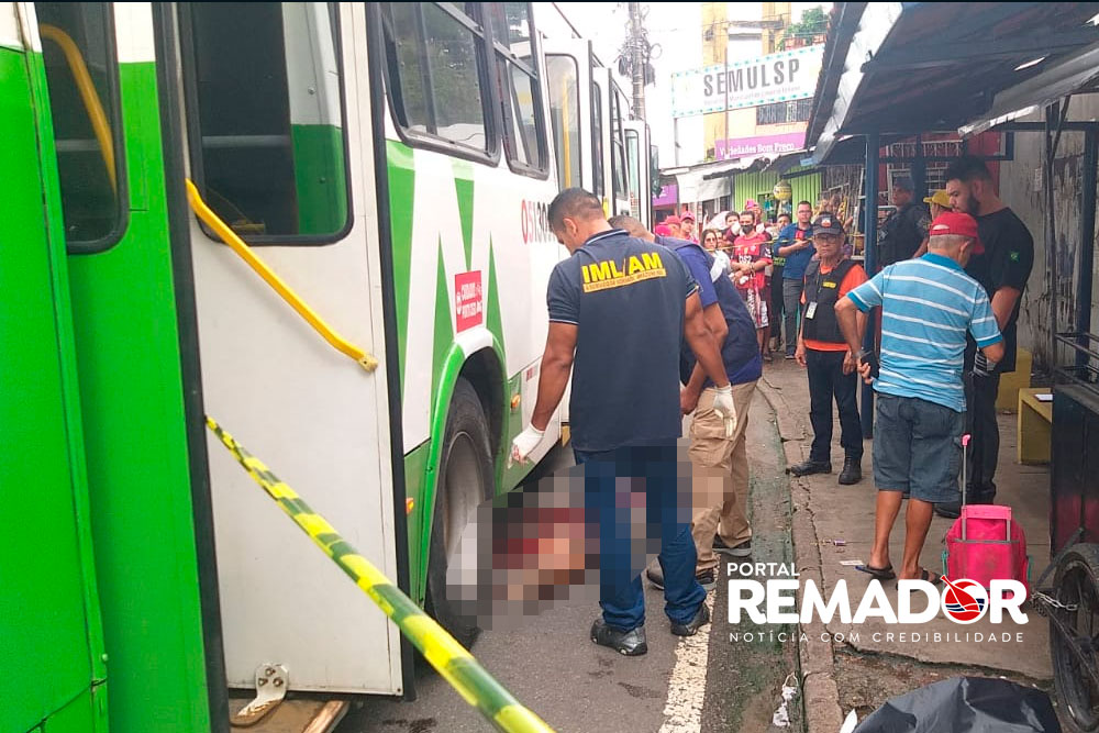 Idoso morre ao ser esmagado por ônibus na Compensa em Manaus