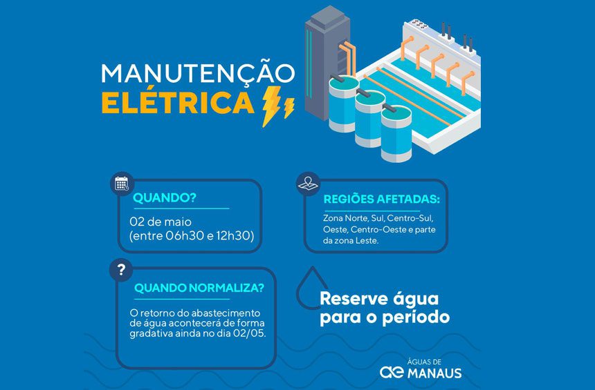 Serviço de concessionária de energia impacta o abastecimento de água em regiões nesta terça-feira (02)