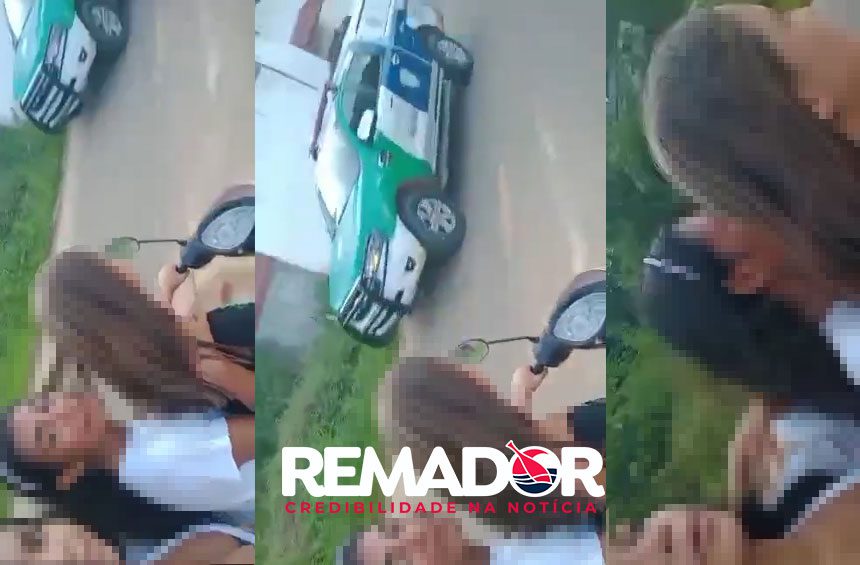 Blindadas em uma moto zombam da polícia no interior Amazonas; Assista