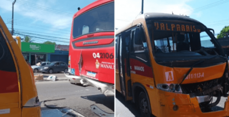 Motorista embriagado do “Amarelinho” causa acidente e deixa cinco pessoas feridas na Autaz Mirim, em Manaus