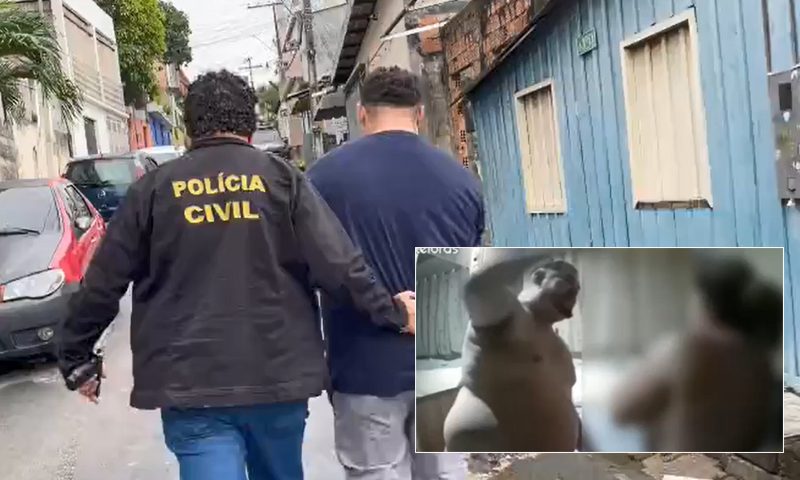 Homem é preso após ser flagrado espancando esposa em vídeo na frente do filho em Manaus