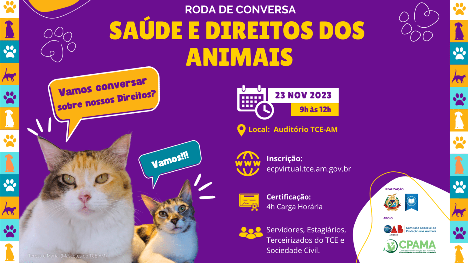 TCE-AM promove roda de conversa sobre saúde e direitos dos animais