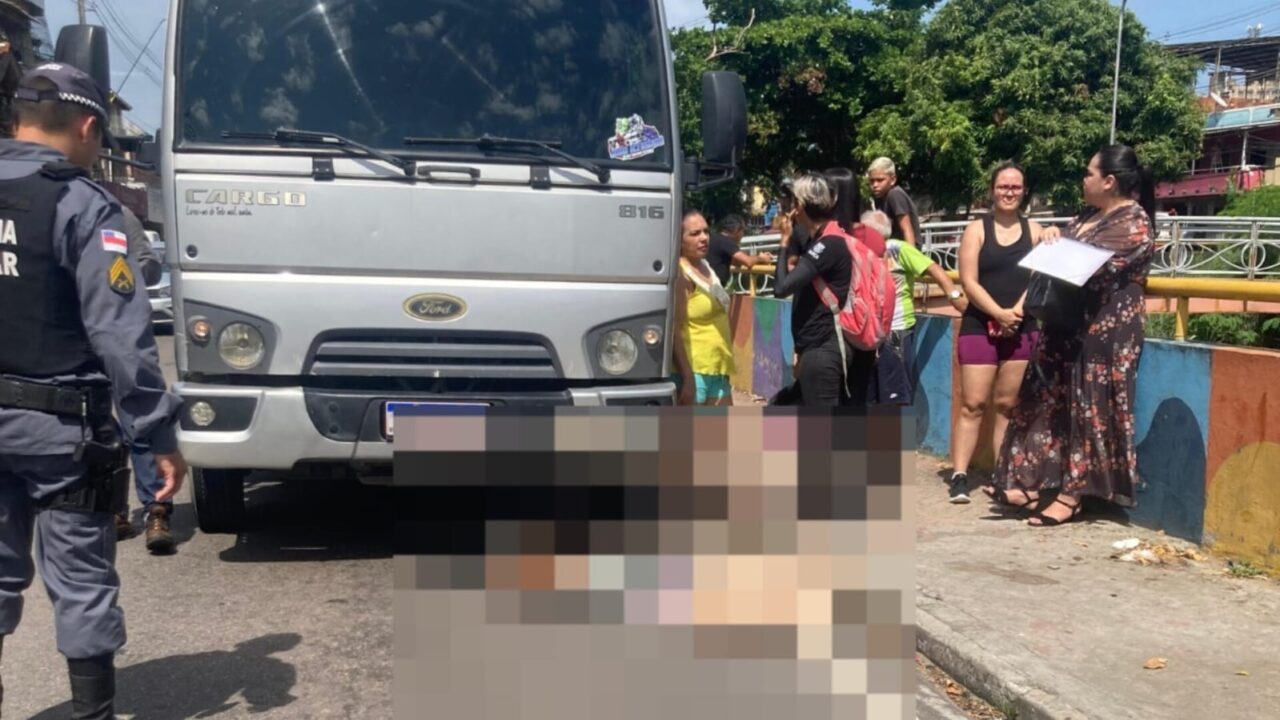 Idoso morre ao ser atropelado por caminhão na Avenida Brasil em Manaus