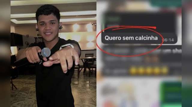 QUERO SEM CALCINHA: Veja print da conversa do cantor de forró com menina de 12 anos