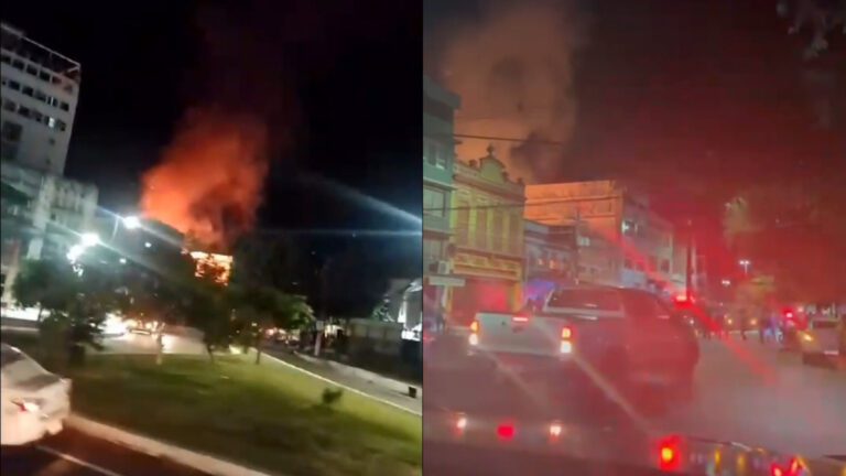 Incêndio atinge loja de celulares no Centro de Manaus