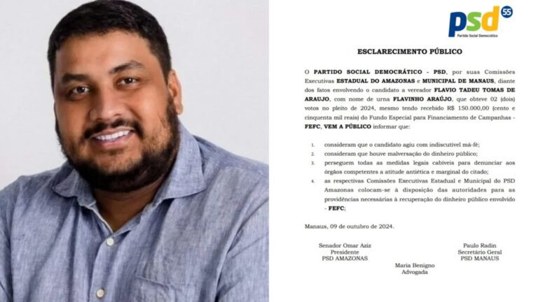 Candidato que recebeu R$ 150 mil e teve apenas dois votos é denunciado por má-fé pelo PSD