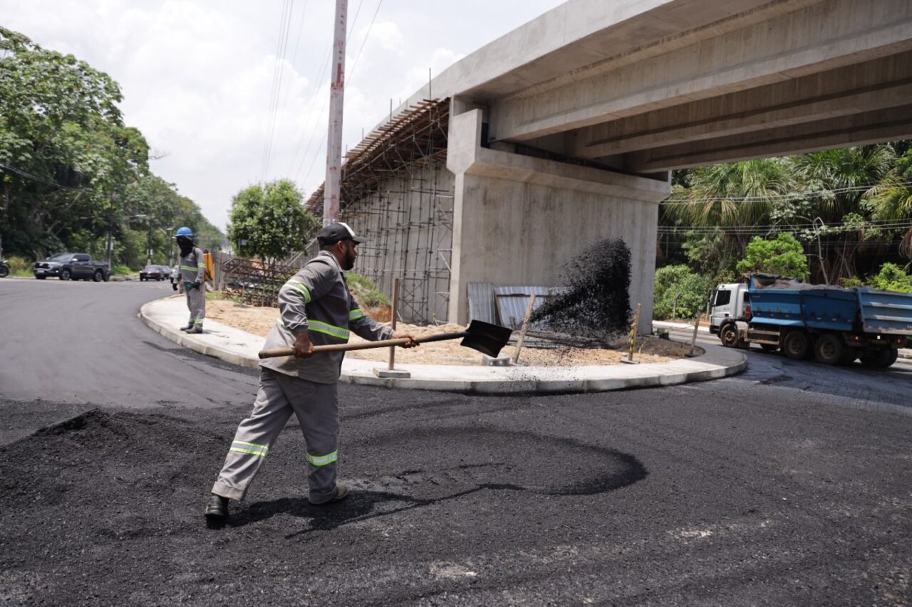 Obras do complexo viário Márcio Souza avançam para a fase final em Manaus