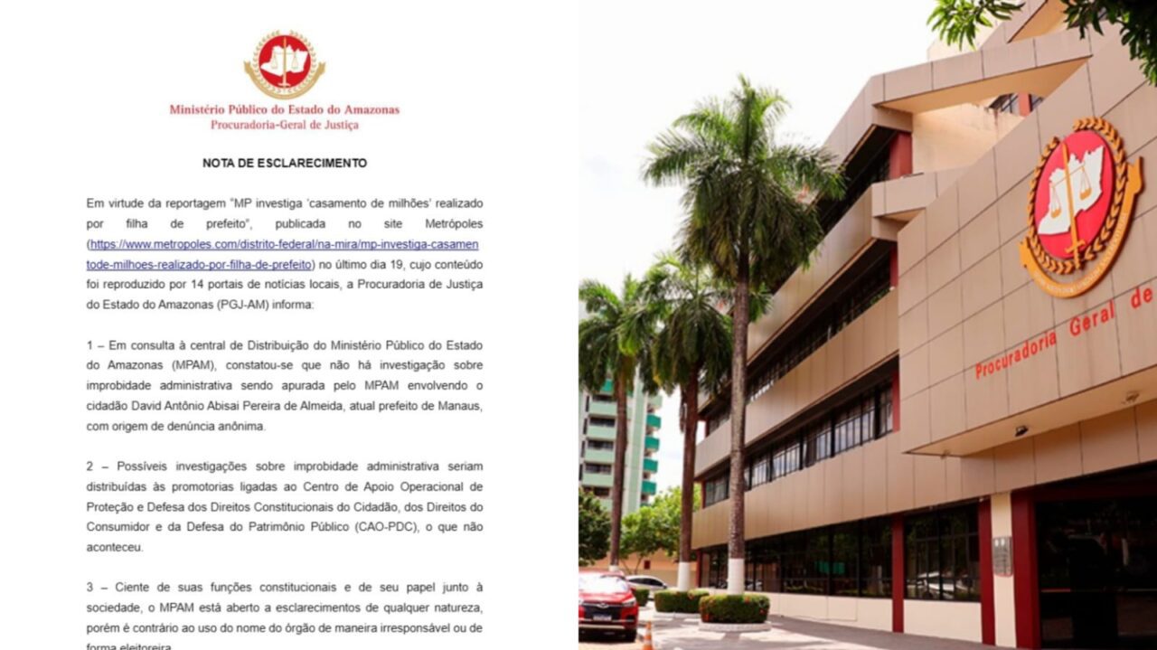 MP nega investigação sobre prefeito de Manaus e critica uso indevido de seu nome MP nega investigação sobre prefeito de Manaus e critica uso indevido de seu nome