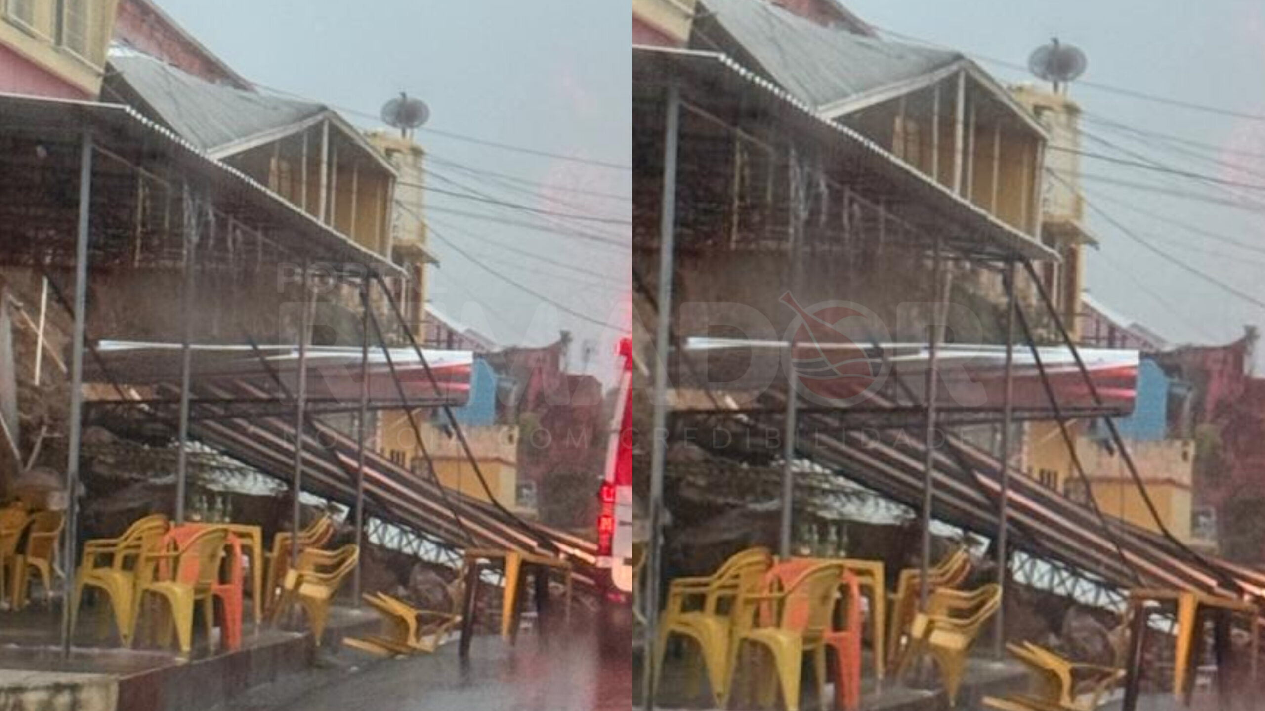 Muro desaba e atinge carros no bairro Praça 14 de Janeiro em Manaus