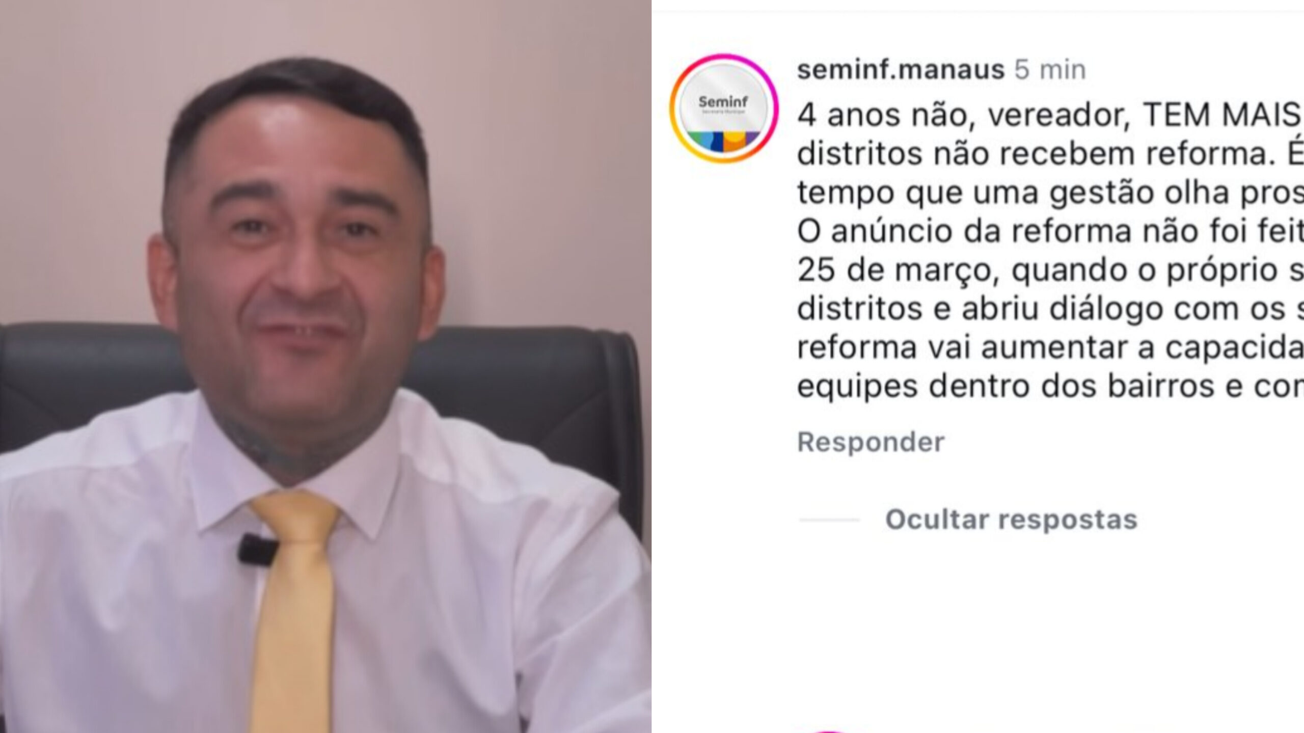 Sargento Salazar tenta criticar gestão nas redes, mas Seminf rebate e expõe avanços históricos na infraestrutura
