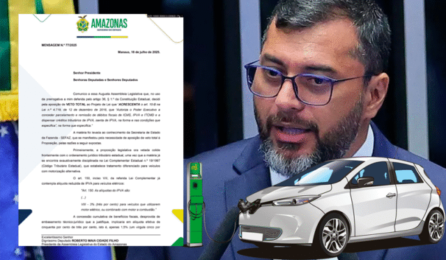 Governador Wilson Lima veta projeto que previa isenção de IPVA para veículos elétricos no Amazonas