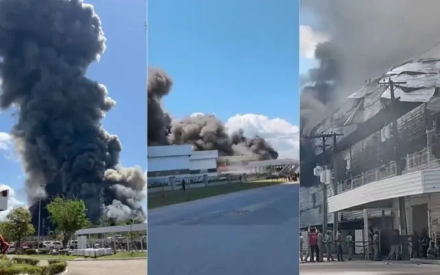 Fábrica da Effa Motors é consumida por incêndio de grandes proporções no Distrito Industrial de Manaus