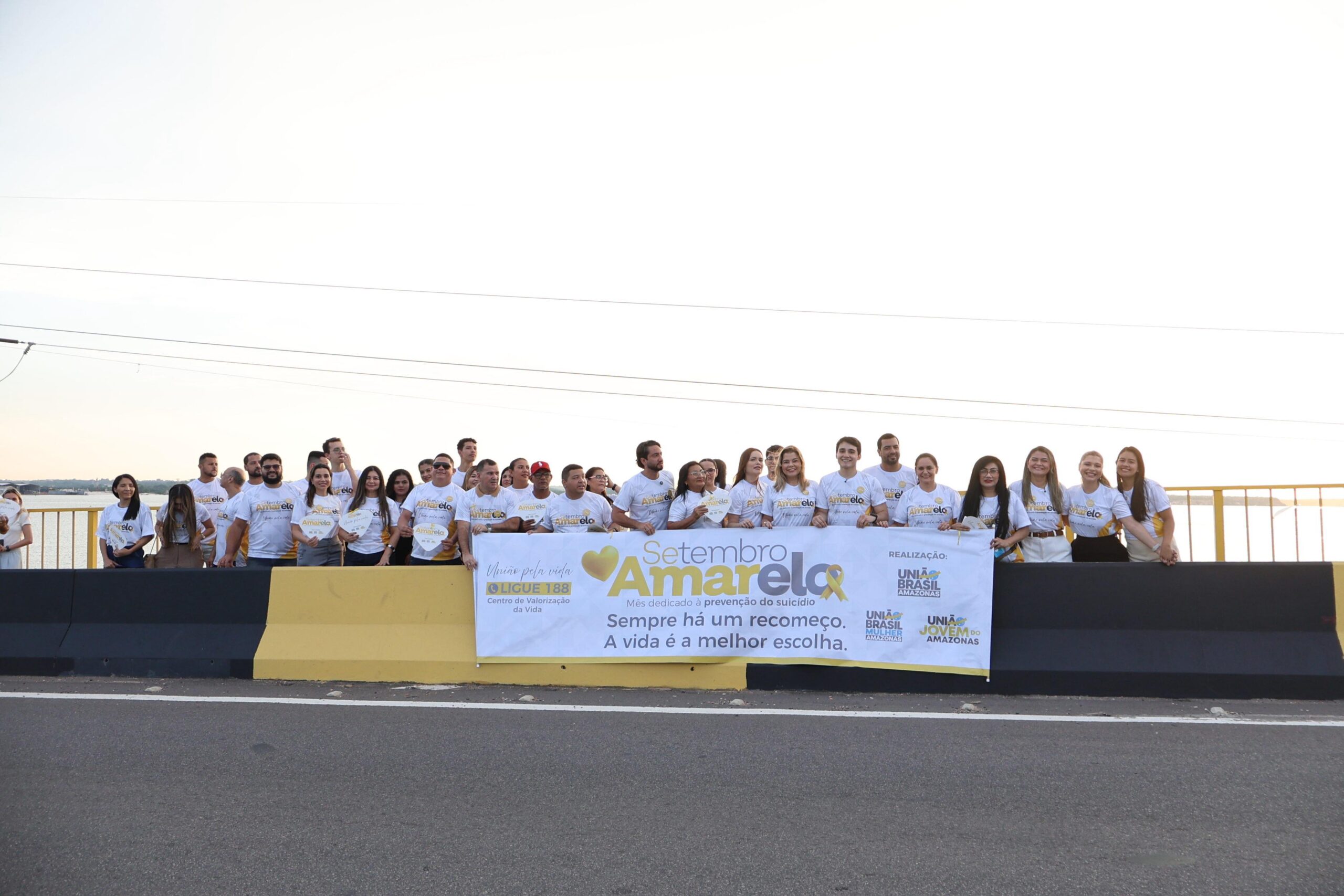 União Brasil Amazonas promove blitz do Setembro Amarelo na Ponte Rio Negro, chamando atenção para a valorização da vida
