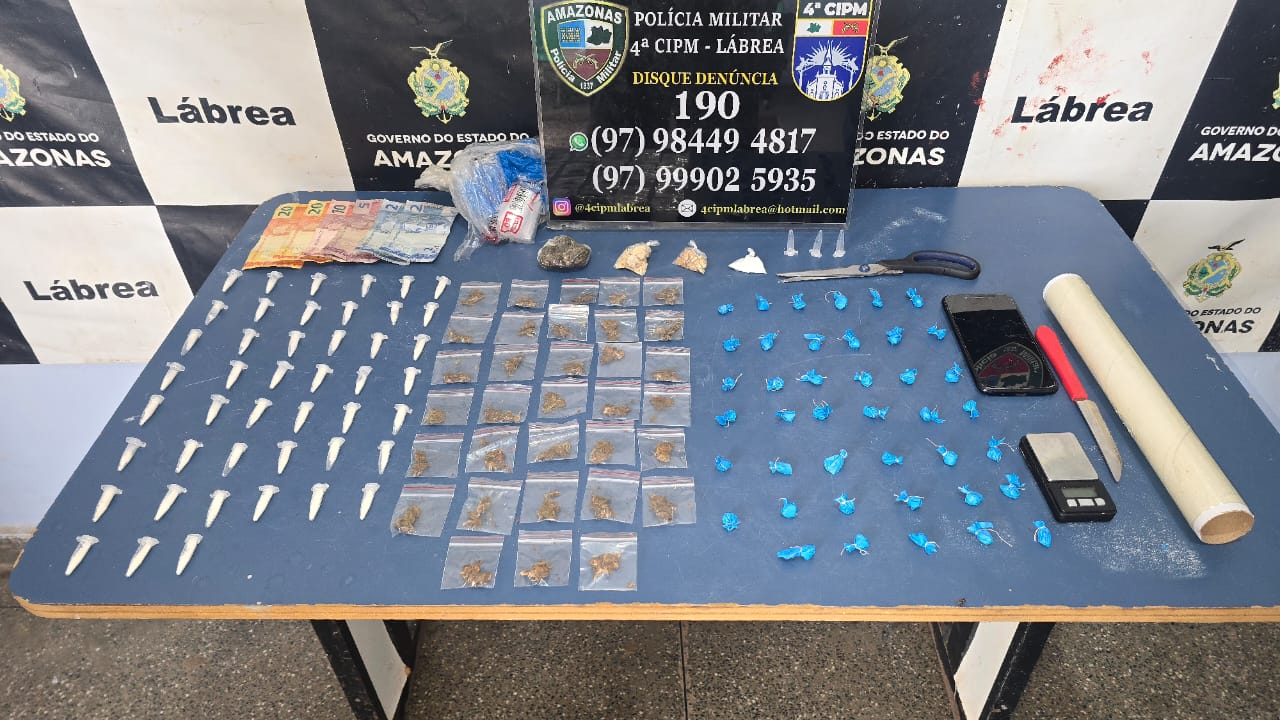 Em Lábrea, Polícia Militar do Amazonas prende trio suspeito de tráfico de drogas após denúncia