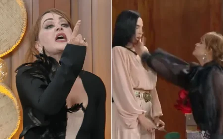 Gaby Spanic desiste de A Fazenda 17 após dar tapa em Tamires Assis durante transmissão ao vivo