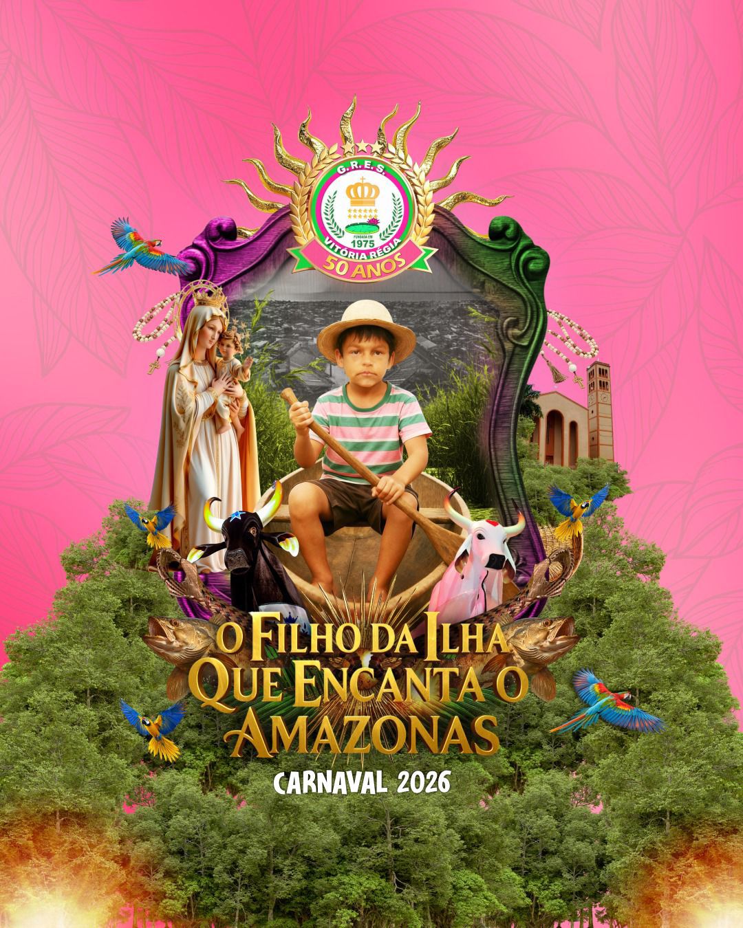 Vitória Régia lança enredo 2026 em homenagem a Bi Garcia, o “Filho da Ilha que encanta o Amazonas”