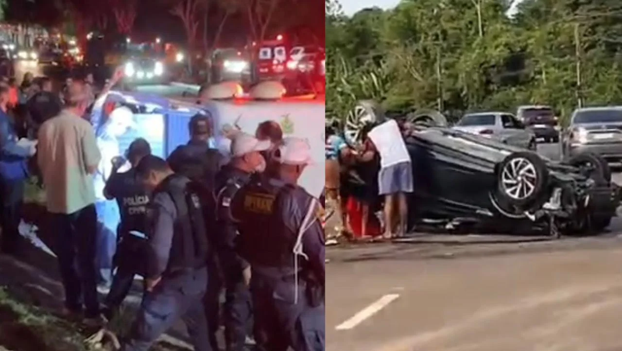 Dois mortos e seis feridos em acidente na Avenida do Turismo; disputa de racha é investigada Dois mortos e seis feridos em acidente na Avenida do Turismo; disputa de racha é investigada