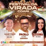 Festival da Virada em Coari terá Marcynho Sensação, Klessinha e Pablo na programação