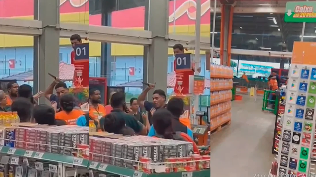 Tensão na Max Teixeira: Homem armado com peixeira invade supermercado para atacar ex-namorada em Manaus