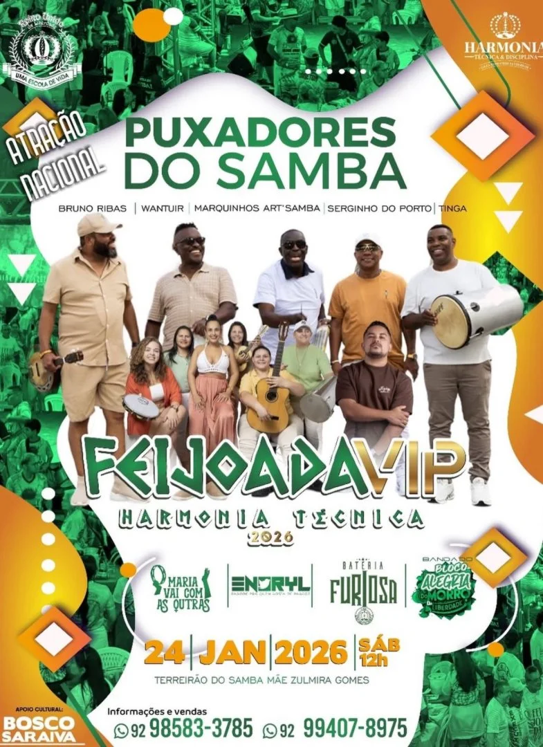 Terreirão do Samba recebe Feijoada VIP da Reino Unido com Wantuir, Bruno Ribas e Tinga neste sábado