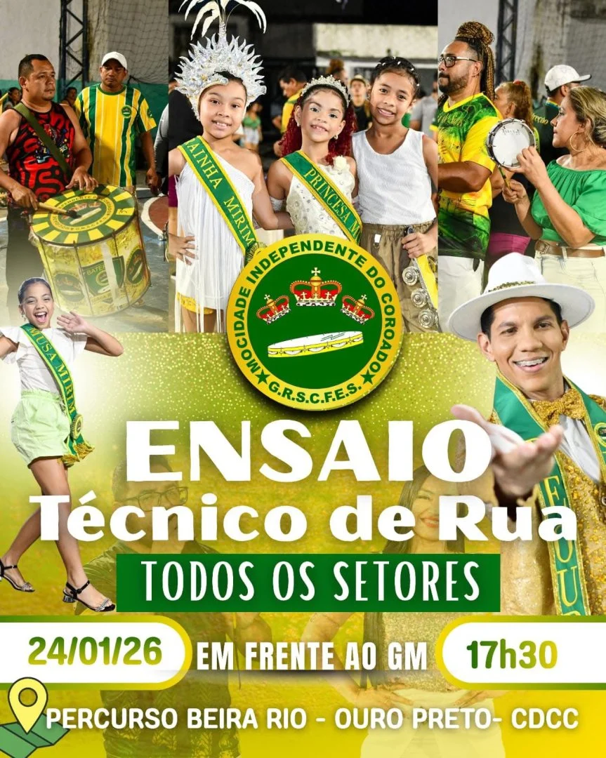 ESQUENTA NO COROADO: Mocidade realiza Ensaio Técnico de Rua neste sábado (24)