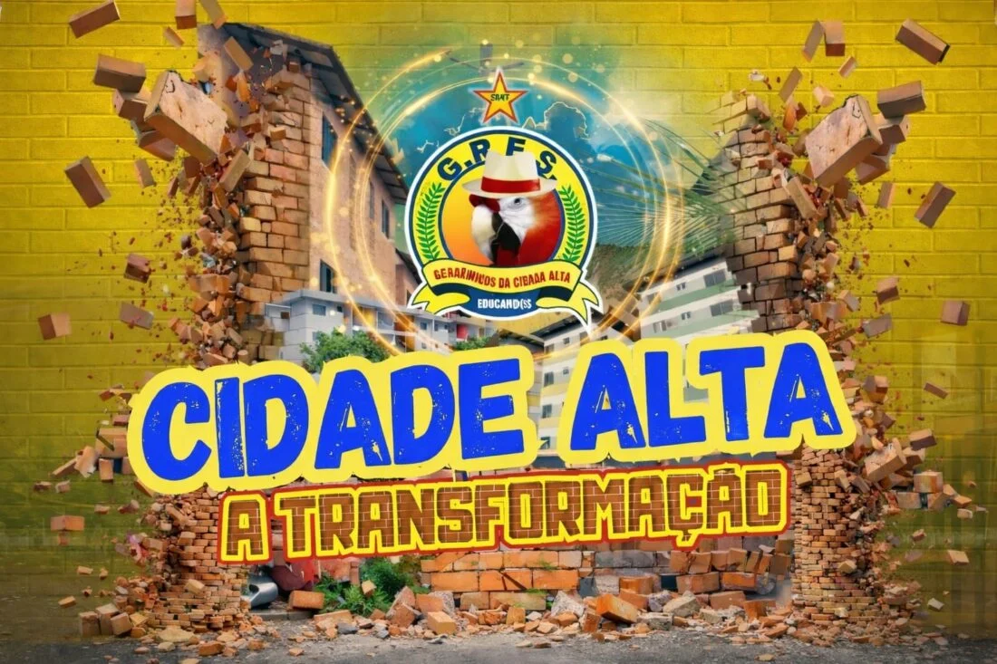 Alegorias inspiradas em obras urbanas levam a Cidade Alta ao Sambódromo, com enredo sobre transformação social