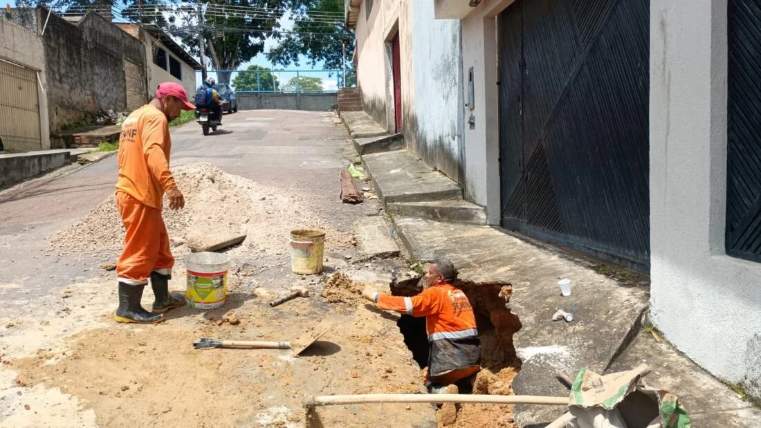 Prefeitura de Manaus realiza intervenção em rede de drenagem e melhora escoamento no bairro Alvorada
