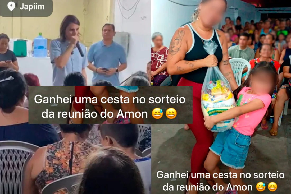 Reunião de Amom Mandel no Japiim é denunciada por suposta distribuição de cestas básicas
