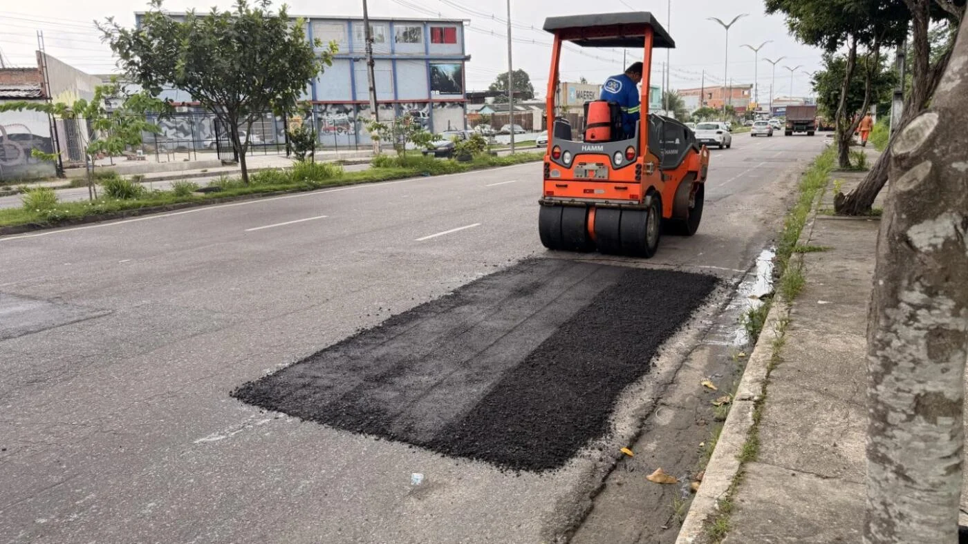 Prefeitura reforça manutenção asfáltica na avenida Nathan Xavier, importante corredor viário da zona Norte