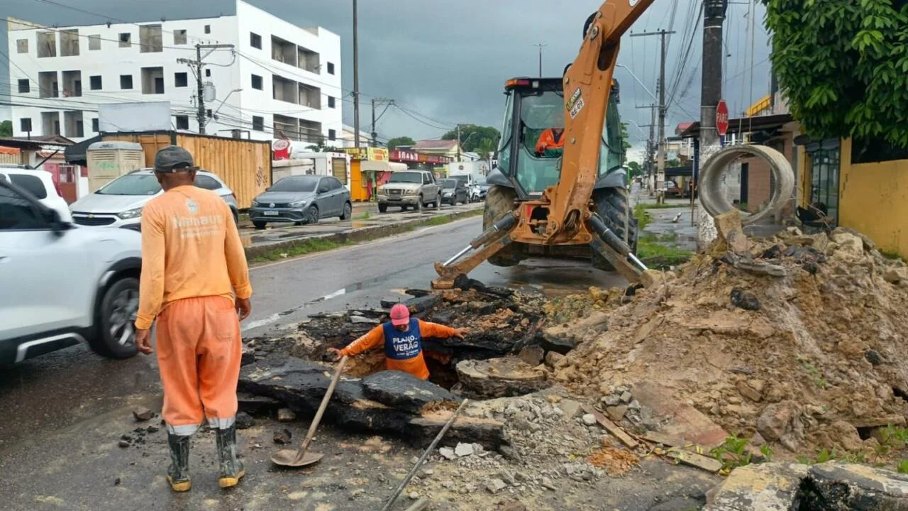 Prefeitura de Manaus atua em pronta resposta e recupera rede de drenagem no bairro Planalto