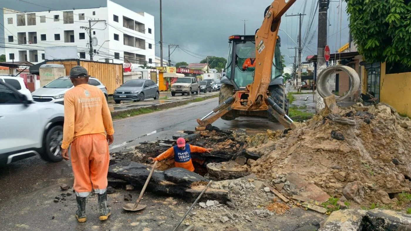 Prefeitura de Manaus atua em pronta resposta e recupera rede de drenagem no bairro Planalto