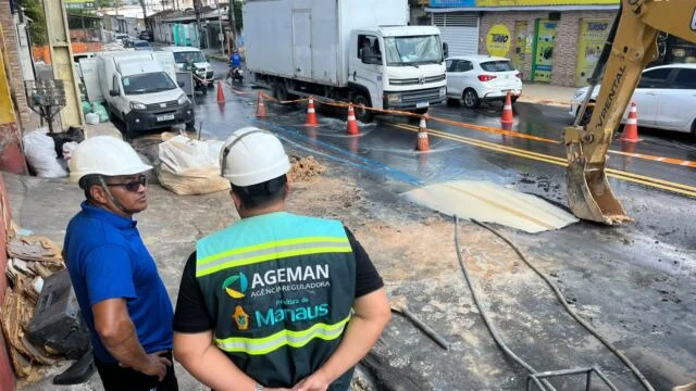 Ageman notifica Águas de Manaus após rompimento de tubulação no bairro Novo Aleixo