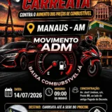 Motoristas organizam carreata contra reajuste de preços em Manaus