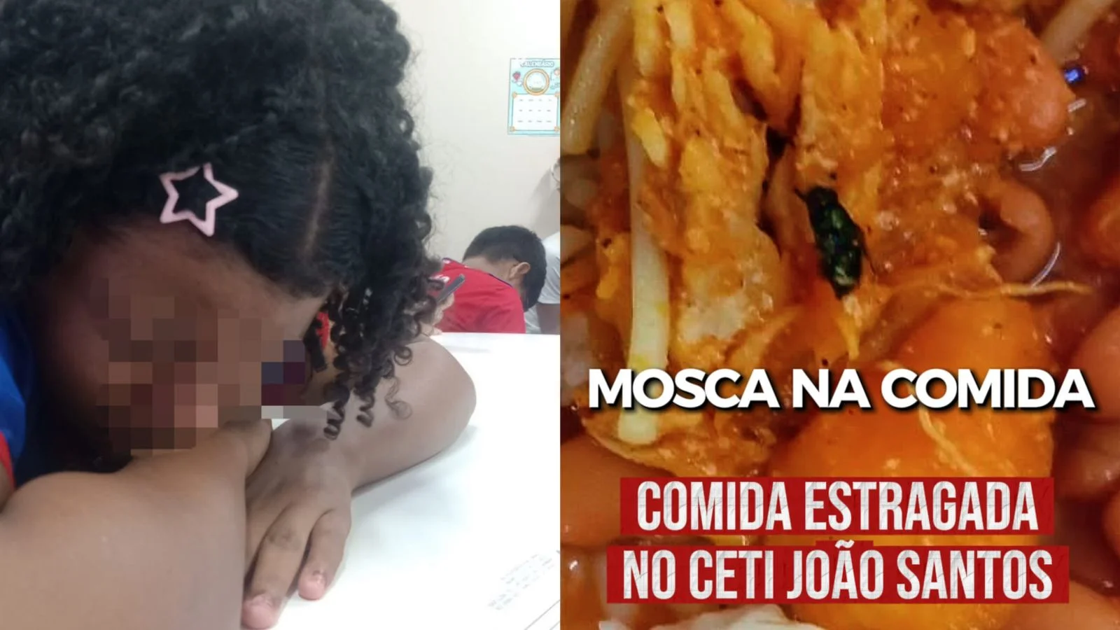Alunos do CETI João dos Santos Braga relatam piolhos, ovos de mosca e comida azeda no Nova Cidade