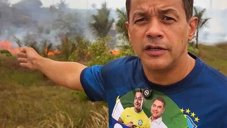 Candidato de Bolsonaro, Delegado Pablo, critica falta de preparo do Governo do AM para combater incêndio às margens da estrada AM-070