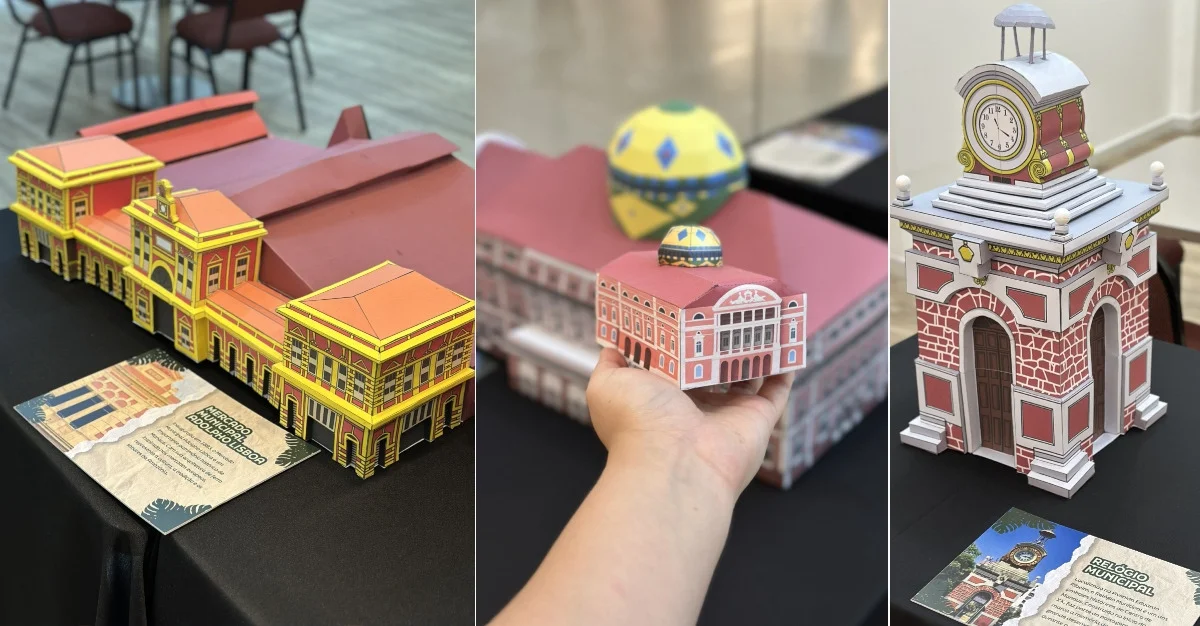 Manaus 357 anos: shopping tem exposição de monumentos em papel e oficinas de arte gratuitas
