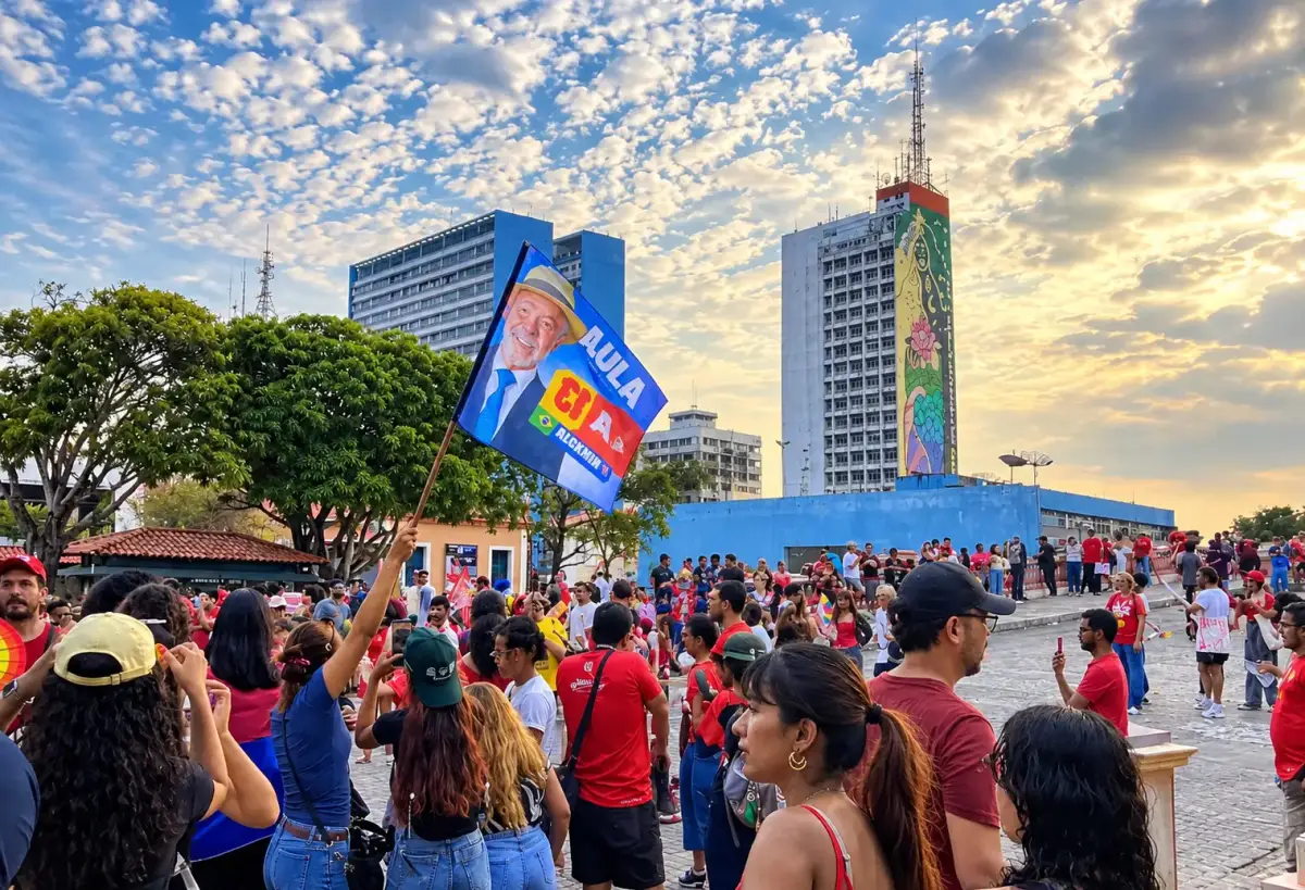 Ação de "vira voto" da campanha de Lula registra baixa adesão no Largo de São Sebastião em Manaus