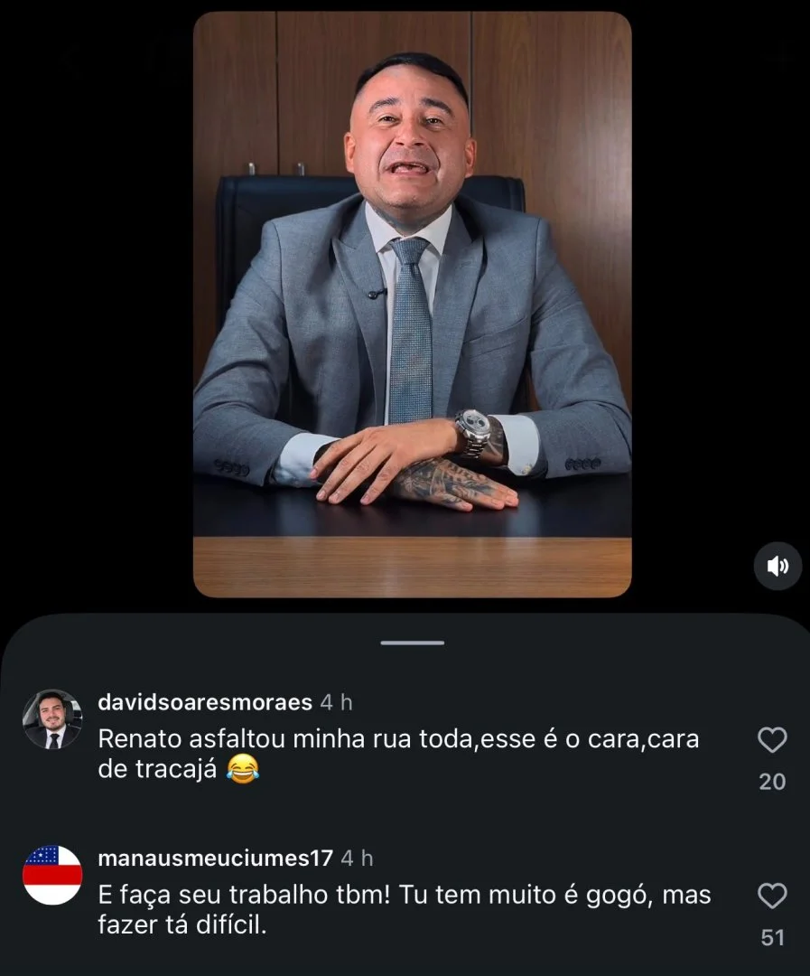 Salazar volta a atacar prefeito Renato Junior com apelidos nas redes sociais e enfrenta críticas de internautas