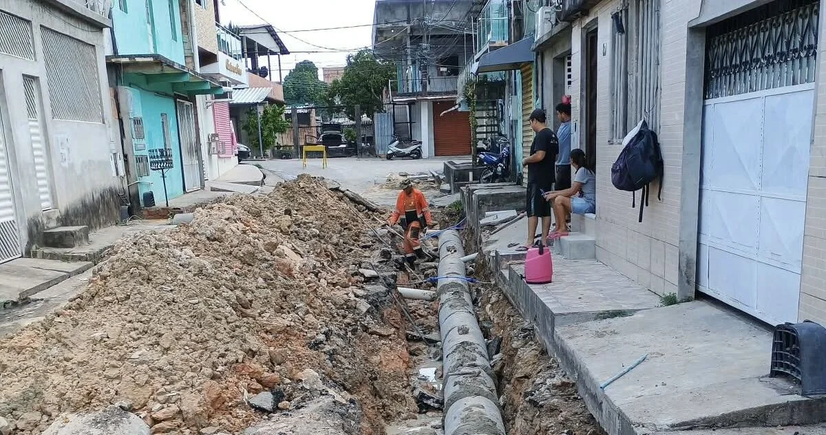 Prefeitura de Manaus substitui 60 metros de drenagem na comunidade Mundo Novo para melhorar escoamento da água da chuva